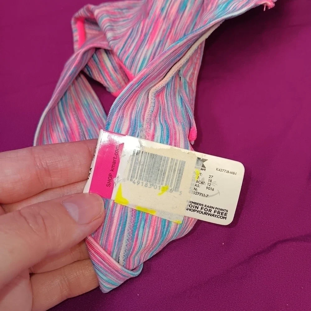 NWT Vintage Joe Boxer‎ Thong Panties XXL Pastel Stripe Stretch Y2K 90s Deadstock